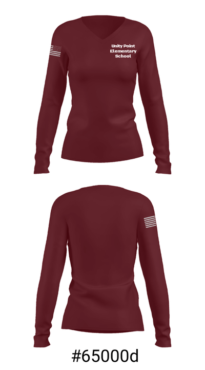 Unity Point Elementary School 6035287 Women's Long Sleeve V-neck Shirt - 20