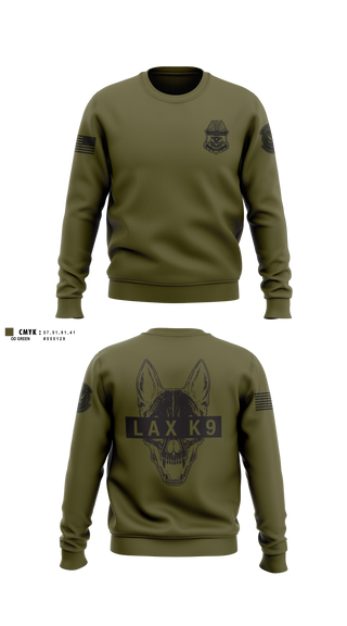 Crew Neck Sweatshirt, LAX Canine Enforcement Officer, Police, Teamtime, Team time, sublimation, custom sports apparel, team uniforms, spirit wear, spiritwear, sports uniforms, custom shirts, team store, custom team store, fundraiser sports, apparel fundraiser
