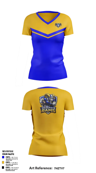 Womens Short Sleeve Vneck Shirt, Memphis Rams, , Teamtime, Team time, sublimation, custom sports apparel, team uniforms, spirit wear, spiritwear, sports uniforms, custom shirts, team store, custom team store, fundraiser sports, apparel fundraiser