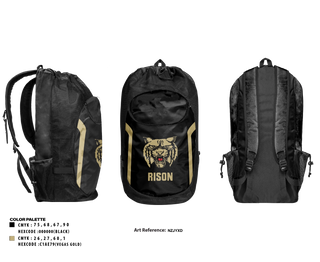 Gear Bag, Rison Wildcats, Men's Basketball, Teamtime, Team time, sublimation, custom sports apparel, team uniforms, spirit wear, spiritwear, sports uniforms, custom shirts, team store, custom team store, fundraiser sports, apparel fundraiser