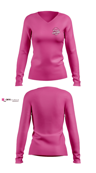 Womens Long Sleeve Vneck Shirt, Illinois Dream, Women's Basketball, Teamtime, Team time, sublimation, custom sports apparel, team uniforms, spirit wear, spiritwear, sports uniforms, custom shirts, team store, custom team store, fundraiser sports, apparel fundraiser