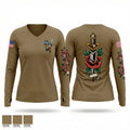 SEABEES 47334680 Women's Long Sleeve V-neck Shirt - 1