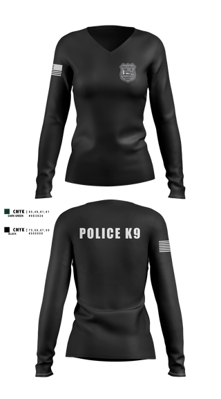 Womens Long Sleeve Vneck Shirt, Gouldsboro Police, Police, Teamtime, Team time, sublimation, custom sports apparel, team uniforms, spirit wear, spiritwear, sports uniforms, custom shirts, team store, custom team store, fundraiser sports, apparel fundraiser