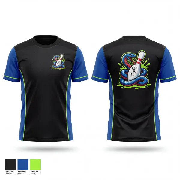 Old School Cotton Feel Shirt, Pin vipers, Bowling, Teamtime, Team time, sublimation, custom sports apparel, team uniforms, spirit wear, spiritwear, sports uniforms, custom shirts, team store, custom team store, fundraiser sports, apparel fundraiser