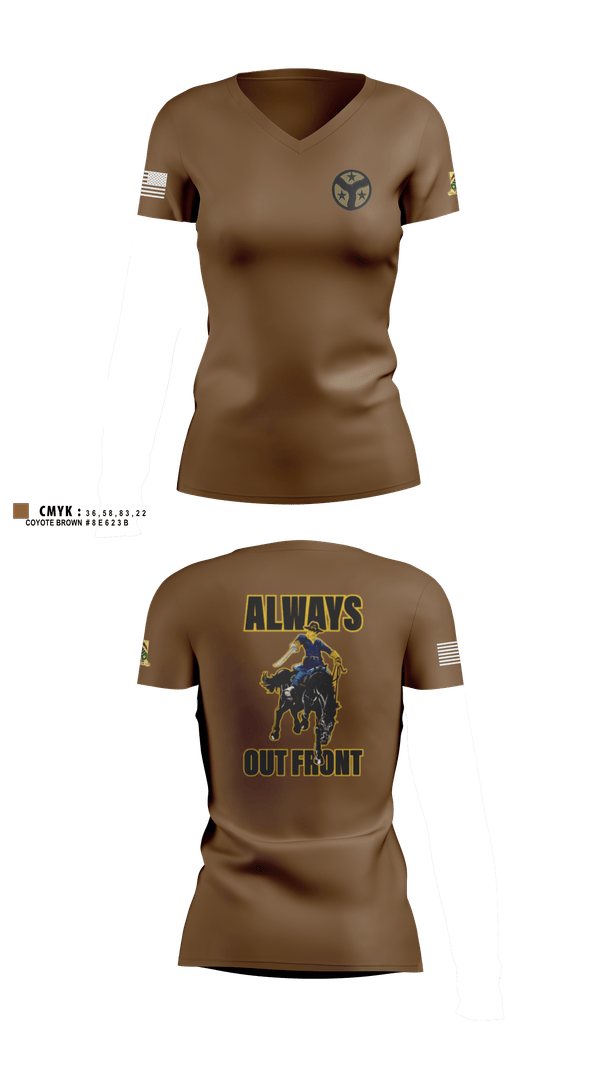 Womens Short Sleeve Vneck Shirt, 278th ACR, National Guard, Teamtime, Team time, sublimation, custom sports apparel, team uniforms, spirit wear, spiritwear, sports uniforms, custom shirts, team store, custom team store, fundraiser sports, apparel fundraiser