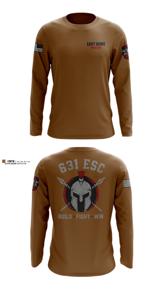 Long Sleeve Performance Shirt, 631st ESC, Army, Teamtime, Team time, sublimation, custom sports apparel, team uniforms, spirit wear, spiritwear, sports uniforms, custom shirts, team store, custom team store, fundraiser sports, apparel fundraiser
