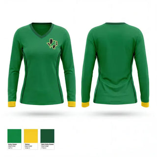Womens Long Sleeve Vneck Shirt, Dublin Lions Track & Field, Track & Field, Teamtime, Team time, sublimation, custom sports apparel, team uniforms, spirit wear, spiritwear, sports uniforms, custom shirts, team store, custom team store, fundraiser sports, apparel fundraiser