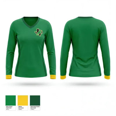 Dublin Lions Track & Field 11398902 Women's Long Sleeve V-neck Shirt - 1