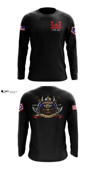Long Sleeve Performance Shirt, 125 ENGINEER COMPANY, National Guard, Teamtime, Team time, sublimation, custom sports apparel, team uniforms, spirit wear, spiritwear, sports uniforms, custom shirts, team store, custom team store, fundraiser sports, apparel fundraiser