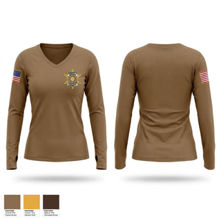 Womens Long Sleeve Vneck Shirt, Calhoun County Sheriff’s Office, Police, Teamtime, Team time, sublimation, custom sports apparel, team uniforms, spirit wear, spiritwear, sports uniforms, custom shirts, team store, custom team store, fundraiser sports, apparel fundraiser