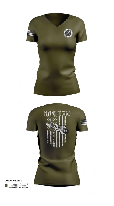8-229th AHB 53377012 Women's Short Sleeve V-neck Shirt - 22