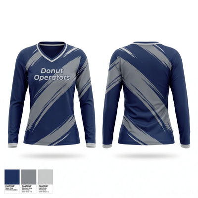 Donut Operators Women's Long Sleeve V-neck Shirt - 1