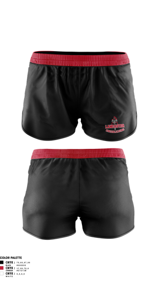 Womens Shorts, Lancaster Cheerleading, Cheer, Teamtime, Team time, sublimation, custom sports apparel, team uniforms, spirit wear, spiritwear, sports uniforms, custom shirts, team store, custom team store, fundraiser sports, apparel fundraiser