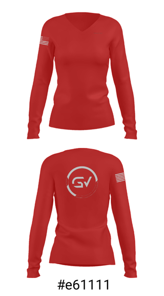 Women's Long Sleeve Vneck Shirt, Gainz-ville Training Facility, , Teamtime, Team time, sublimation, custom sports apparel, team uniforms, spirit wear, spiritwear, sports uniforms, custom shirts, team store, custom team store, fundraiser sports, apparel fundraiser
