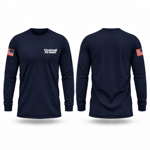 Long Sleeve Performance Shirt, Cincinnati PD SWAT, Police, Teamtime, Team time, sublimation, custom sports apparel, team uniforms, spirit wear, spiritwear, sports uniforms, custom shirts, team store, custom team store, fundraiser sports, apparel fundraiser
