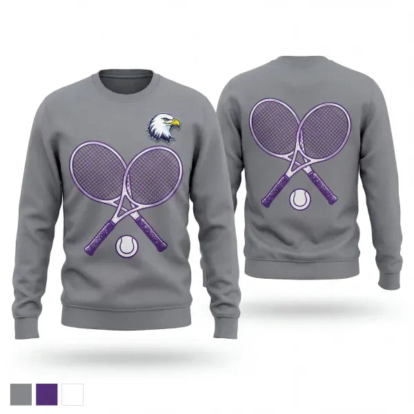 Crew Neck Sweatshirt, Albion Purple Eagles, Tennis, Teamtime, Team time, sublimation, custom sports apparel, team uniforms, spirit wear, spiritwear, sports uniforms, custom shirts, team store, custom team store, fundraiser sports, apparel fundraiser