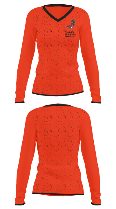 Bonanza High School Basketball 6067791 Women's Long Sleeve V-neck Shirt - 34