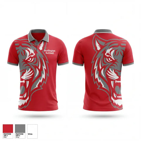 Short Sleeve Performance Polo, Burlington Softball, Softball, Teamtime, Team time, sublimation, custom sports apparel, team uniforms, spirit wear, spiritwear, sports uniforms, custom shirts, team store, custom team store, fundraiser sports, apparel fundraiser