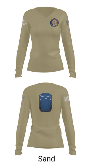 Womens Long Sleeve Vneck Shirt, Cayce Police K9, , Teamtime, Team time, sublimation, custom sports apparel, team uniforms, spirit wear, spiritwear, sports uniforms, custom shirts, team store, custom team store, fundraiser sports, apparel fundraiser