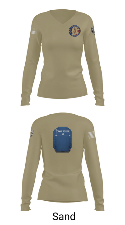 Cayce Police K9 35627395 Women's Long Sleeve V-neck Shirt - 92