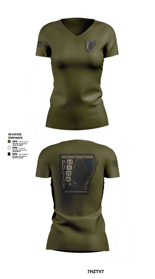 Womens Short Sleeve Vneck Shirt, 16th Drug Task Force, Police, Teamtime, Team time, sublimation, custom sports apparel, team uniforms, spirit wear, spiritwear, sports uniforms, custom shirts, team store, custom team store, fundraiser sports, apparel fundraiser