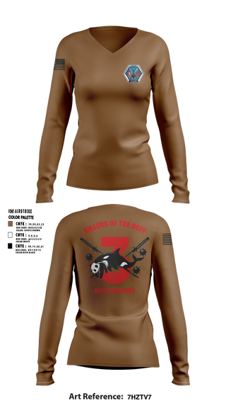 Womens Long Sleeve Vneck Shirt, UUVRON THREE, Navy, Teamtime, Team time, sublimation, custom sports apparel, team uniforms, spirit wear, spiritwear, sports uniforms, custom shirts, team store, custom team store, fundraiser sports, apparel fundraiser