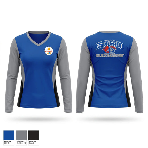 Womens Long Sleeve Vneck Shirt, Lady Matadors, Softball, Teamtime, Team time, sublimation, custom sports apparel, team uniforms, spirit wear, spiritwear, sports uniforms, custom shirts, team store, custom team store, fundraiser sports, apparel fundraiser