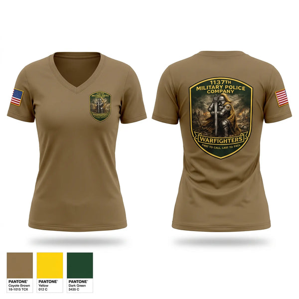 Womens Short Sleeve Vneck Shirt, 1137th MP Company, National Guard, Teamtime, Team time, sublimation, custom sports apparel, team uniforms, spirit wear, spiritwear, sports uniforms, custom shirts, team store, custom team store, fundraiser sports, apparel fundraiser