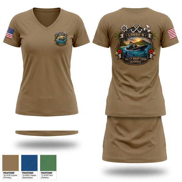 Womens Short Sleeve Vneck Shirt, LOGSU-8, Navy, Teamtime, Team time, sublimation, custom sports apparel, team uniforms, spirit wear, spiritwear, sports uniforms, custom shirts, team store, custom team store, fundraiser sports, apparel fundraiser