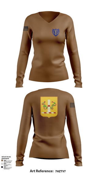 Womens Long Sleeve Vneck Shirt, 54th Troop Command, , Teamtime, Team time, sublimation, custom sports apparel, team uniforms, spirit wear, spiritwear, sports uniforms, custom shirts, team store, custom team store, fundraiser sports, apparel fundraiser