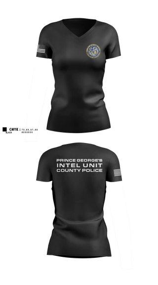 Womens Short Sleeve Vneck Shirt, Prince George's County Police Homeland Security Intelligence Unit, Police, Teamtime, Team time, sublimation, custom sports apparel, team uniforms, spirit wear, spiritwear, sports uniforms, custom shirts, team store, custom team store, fundraiser sports, apparel fundraiser