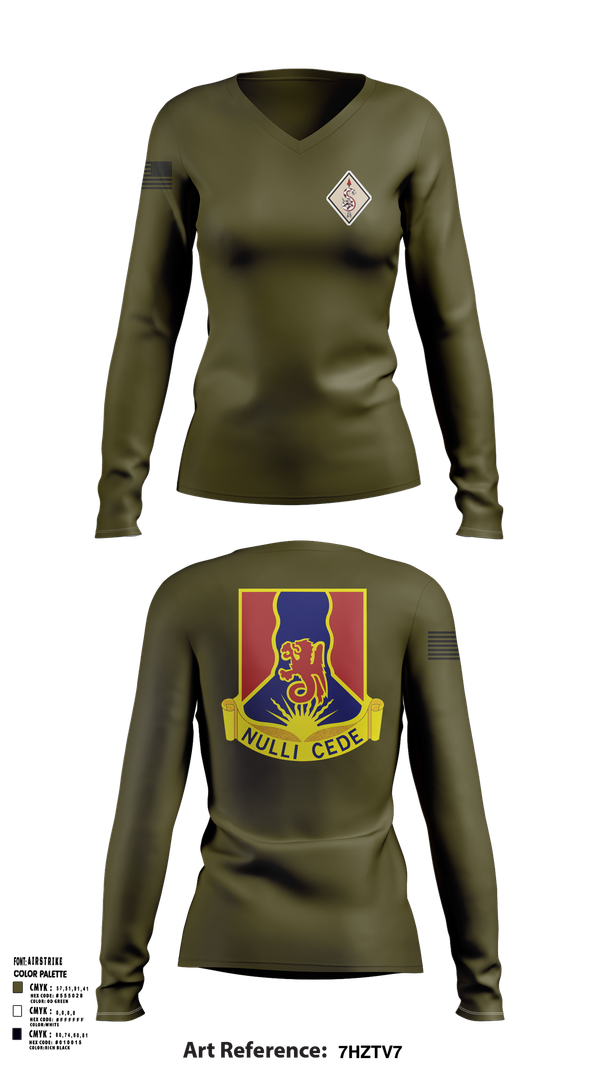 Womens Long Sleeve Vneck Shirt, 249TH RTI, National Guard, Teamtime, Team time, sublimation, custom sports apparel, team uniforms, spirit wear, spiritwear, sports uniforms, custom shirts, team store, custom team store, fundraiser sports, apparel fundraiser