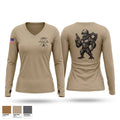 1st PLT Roosters Women's Long Sleeve V-neck Shirt - 1