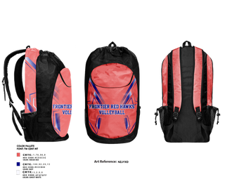 Gear Bag, Frontier Red Hawks, Women's Volleyball, Teamtime, Team time, sublimation, custom sports apparel, team uniforms, spirit wear, spiritwear, sports uniforms, custom shirts, team store, custom team store, fundraiser sports, apparel fundraiser
