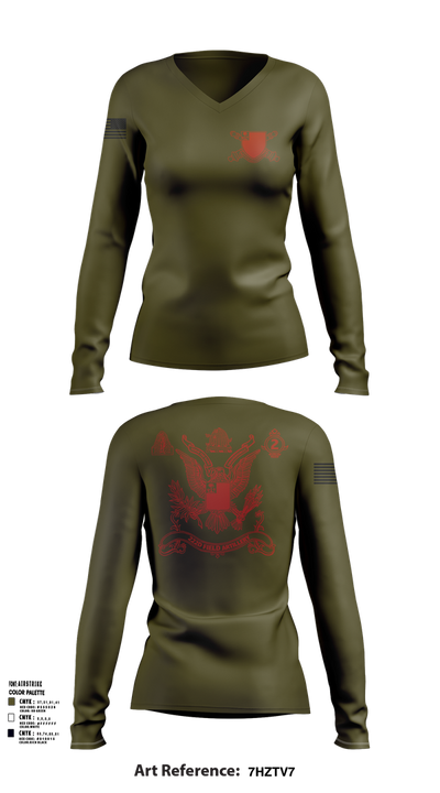 2nd Battalion 222nd Field Artillery 79682132 Women's Long Sleeve V-neck Shirt - 103