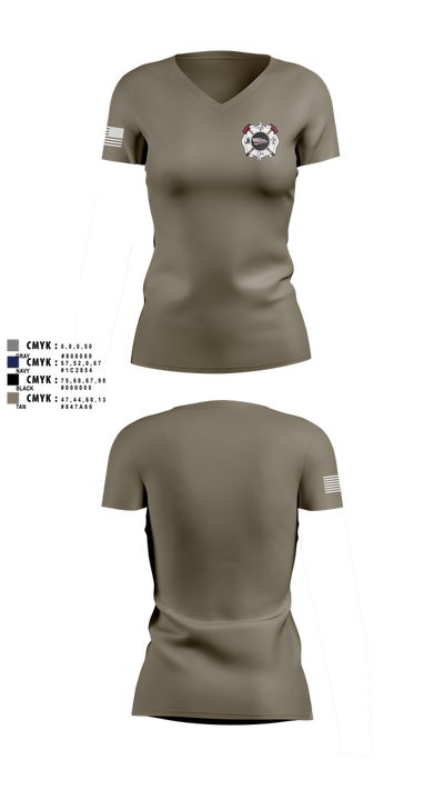 Camp dick fire & rescue Women's Short Sleeve V-neck Shirt - 122