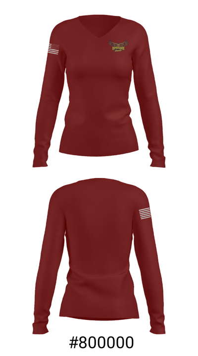 Spokane R-7 High School Basketball 80033318 Women's Long Sleeve V-neck Shirt - 20