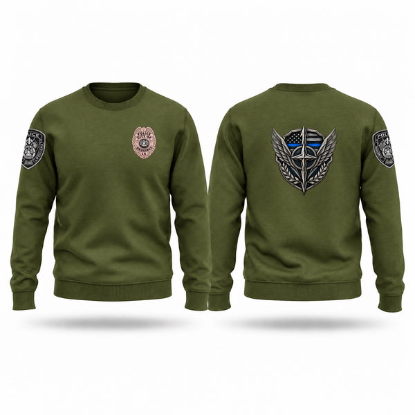 Crew Neck Sweatshirt, DeQuincy Police Department, Police, Teamtime, Team time, sublimation, custom sports apparel, team uniforms, spirit wear, spiritwear, sports uniforms, custom shirts, team store, custom team store, fundraiser sports, apparel fundraiser