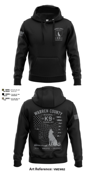 Hoodie, Warren County Sheriff’s Office K-9, Police, Teamtime, Team time, sublimation, custom sports apparel, team uniforms, spirit wear, spiritwear, sports uniforms, custom shirts, team store, custom team store, fundraiser sports, apparel fundraiser
