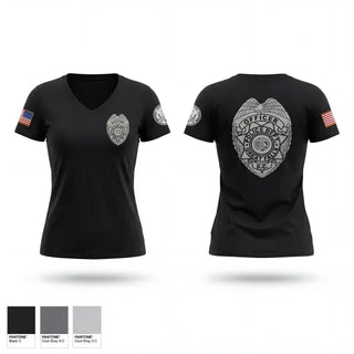 Womens Short Sleeve Vneck Shirt, Great Falls Police Department, Police, Teamtime, Team time, sublimation, custom sports apparel, team uniforms, spirit wear, spiritwear, sports uniforms, custom shirts, team store, custom team store, fundraiser sports, apparel fundraiser