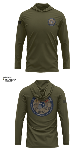 Long Sleeve Hooded Sun Shirt, Lauderdale County Emergency Management Homeland Securtiy, Fire Department, Teamtime, Team time, sublimation, custom sports apparel, team uniforms, spirit wear, spiritwear, sports uniforms, custom shirts, team store, custom team store, fundraiser sports, apparel fundraiser