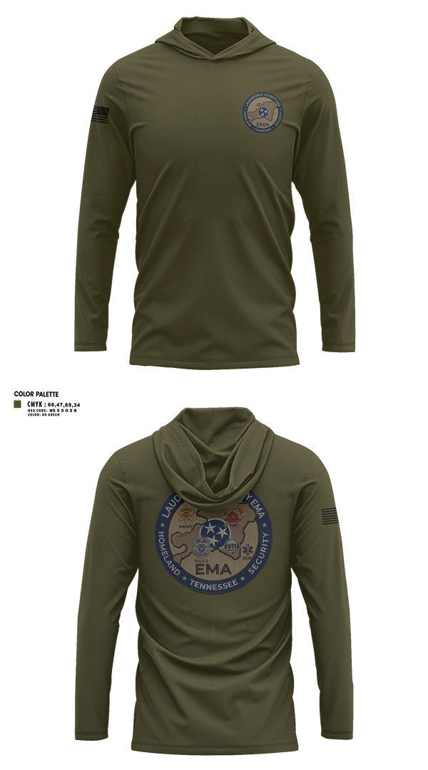 Long Sleeve Hooded Sun Shirt, Lauderdale County Emergency Management Homeland Securtiy, Fire Department, Teamtime, Team time, sublimation, custom sports apparel, team uniforms, spirit wear, spiritwear, sports uniforms, custom shirts, team store, custom team store, fundraiser sports, apparel fundraiser