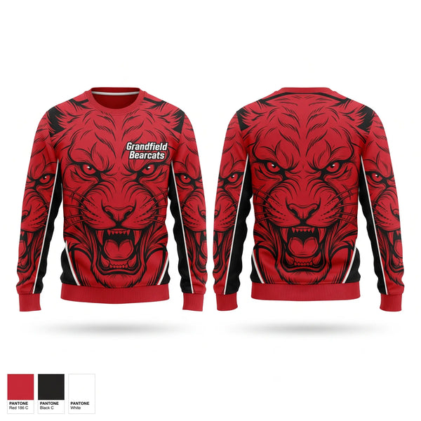 Crew Neck Sweatshirt, Grandfield Bearcats, Men's Basketball, Teamtime, Team time, sublimation, custom sports apparel, team uniforms, spirit wear, spiritwear, sports uniforms, custom shirts, team store, custom team store, fundraiser sports, apparel fundraiser