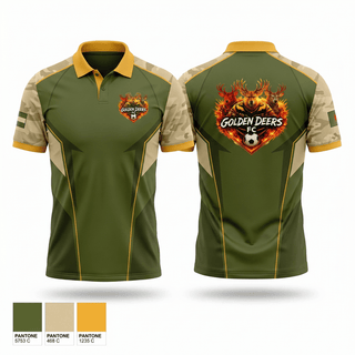 Short Sleeve Performance Polo, Golden Deers FC, Men's Soccer, Teamtime, Team time, sublimation, custom sports apparel, team uniforms, spirit wear, spiritwear, sports uniforms, custom shirts, team store, custom team store, fundraiser sports, apparel fundraiser