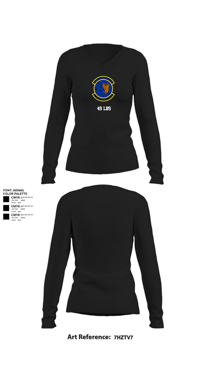 49 LRS 45373346 Women's Long Sleeve V-neck Shirt - 22