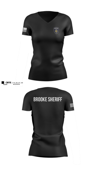 Womens Short Sleeve Vneck Shirt, Brooke County Sheriff’s Office, , Teamtime, Team time, sublimation, custom sports apparel, team uniforms, spirit wear, spiritwear, sports uniforms, custom shirts, team store, custom team store, fundraiser sports, apparel fundraiser