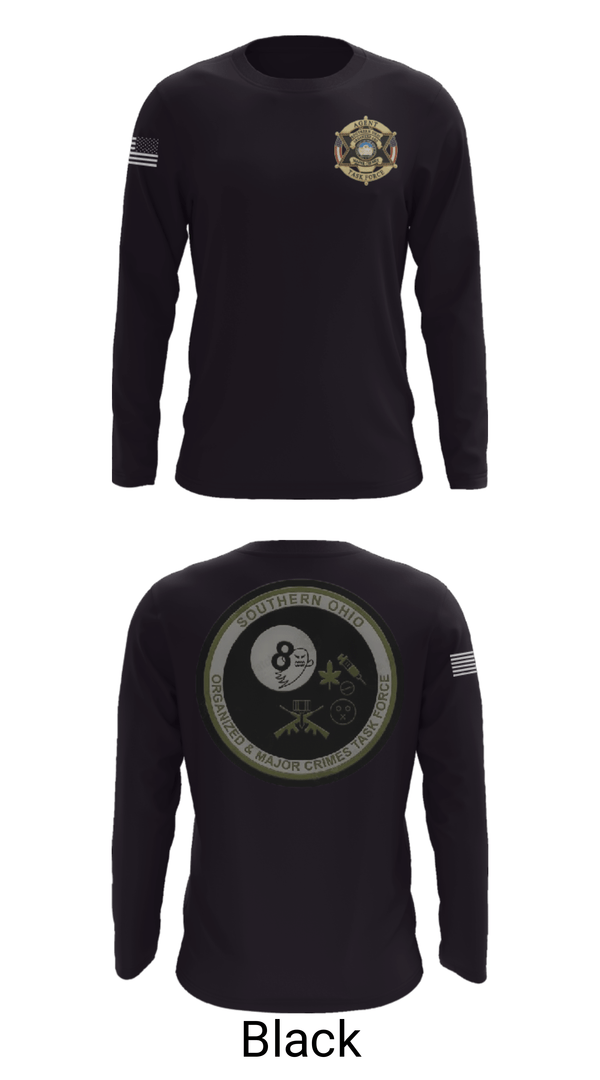 Long Sleeve Performance Shirt, Southern Ohio Organized and Major Crimes Task Force, Police, Teamtime, Team time, sublimation, custom sports apparel, team uniforms, spirit wear, spiritwear, sports uniforms, custom shirts, team store, custom team store, fundraiser sports, apparel fundraiser