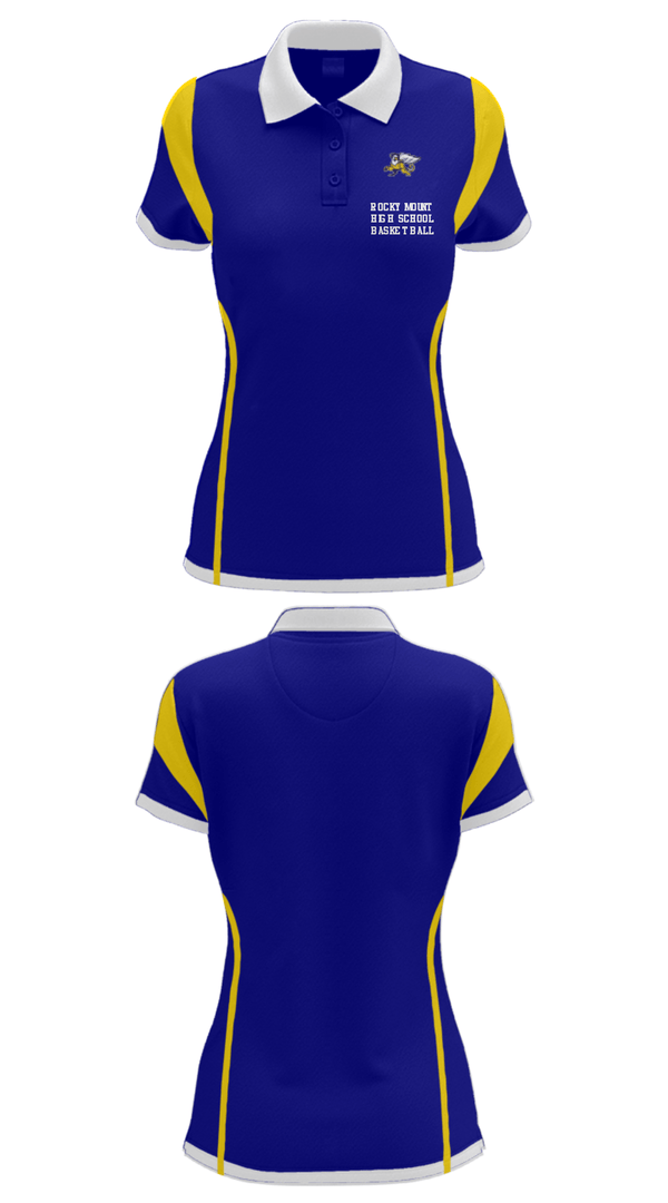 Women's Short Sleeve Performance Polo, Rocky Mount High School Basketball, Men's Basketball, Teamtime, Team time, sublimation, custom sports apparel, team uniforms, spirit wear, spiritwear, sports uniforms, custom shirts, team store, custom team store, fundraiser sports, apparel fundraiser