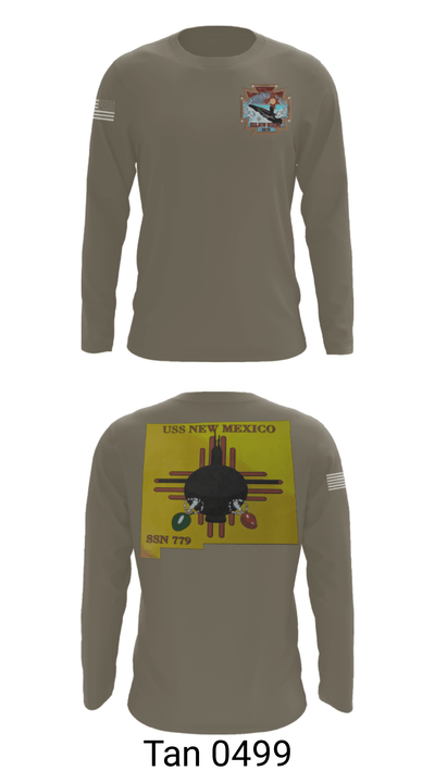 USS New Mexico 56487419 Long Sleeve Performance Shirt - 35