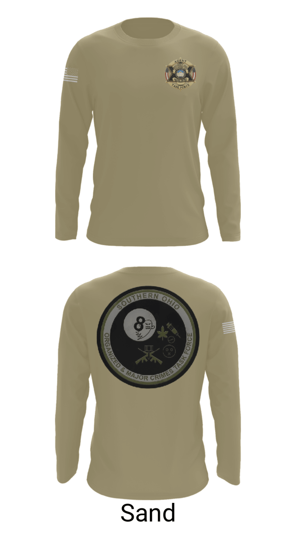 Long Sleeve Performance Shirt, Southern Ohio Organized and Major Crimes Task Force, Police, Teamtime, Team time, sublimation, custom sports apparel, team uniforms, spirit wear, spiritwear, sports uniforms, custom shirts, team store, custom team store, fundraiser sports, apparel fundraiser